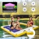 Inflatable dock platform measuring 8 ft x 8 ft, waterproof and tear-resistant, perfect for lounging or sunbathing on.