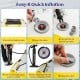 Step-by-step guide for inflating the 8 ft x 8 ft inflatable dock platform with hand pump and pressure gauge.