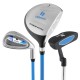 Junior mallet putter with lightweight aluminum alloy head, stainless steel shaft, and non-slip grip for kids aged 11-14.