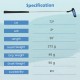 Junior mallet putter specifications chart showing lie, loft, length, head weight, and grip weight for kids aged 11-14.