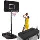 Basketball hoop sandbag with adjustable buckles, holds up to 300 lbs, made of weather-proof oxford fabric for stability.