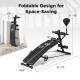 Adjustable decline sit-up bench with speed ball, resistance bands, and foldable design for home gym workouts.