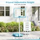 Adjustable height pool basketball hoop with shatterproof backboard, suitable for indoor and outdoor play.