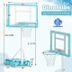 Poolside portable basketball hoop with adjustable height, shatterproof backboard, and sturdy base for versatile play.