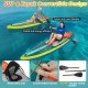 11-foot inflatable paddle board with removable kayak seat, double-ended paddle, and anti-slip deck for versatile water.