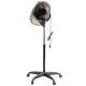 Salon standing hair dryer bonnet with adjustable temperature, swivel hood, and portable design on rolling casters for.