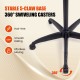 Stable 5-claw base with 360° swiveling casters for easy maneuverability of the Salon Standing Hair Dryer Bonnet Heater.