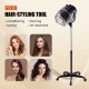 Salon standing hair dryer bonnet with adjustable temperature, timing function, and swivel hood for easy styling and.