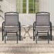 Set of 2 outdoor metal glider armchairs with weather-resistant fabric, featuring ergonomic design for backyard.