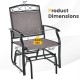 Outdoor metal glider armchair with weather-resistant fabric, featuring ergonomic design and 400 lbs capacity, shown.