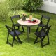 Foldable black dining chairs with rubber wood legs and padded seats, perfect for home office or outdoor gatherings.