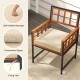 Single acacia wood patio dining chair with soft cushion, convenient zipper, and fixing ties for secure seating.