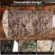 See-through hunting blind panel with realistic camouflage, adjustable windows, and dog doors for enhanced hunting.