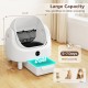 Self-cleaning open-top cat litter box with APP control, 2Gal waste bin, designed for multi-cat households.