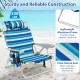 Folding beach chair with adjustable backrest, lightweight aluminum frame, and thick oxford seat for ultimate comfort.