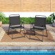 Set of 2 outdoor folding chairs with breathable seats, rustproof metal frame, ideal for backyard or garden use.