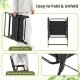 Folding outdoor chair with breathable seat fabric, rustproof metal frame, easy to carry, ideal for camping and backyard.