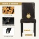 Dining chair with faux leather upholstery, solid rubber wood legs, and elegant nailhead accents for versatile dining.