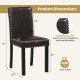 Faux leather dining chair with nailhead accents, solid wood legs, and a 400 lbs capacity, perfect for kitchen or dining.