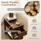 Contemporary walnut side end table with drawer, solid rubberwood frame, ideal for compact living spaces and home decor.
