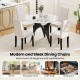 Mid-century modern dining chairs in beige with rubber wood frame and thick cushions, perfect for home or restaurant use.