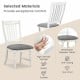 White dining chair with solid wood legs, breathable polyester fabric, and thick cushion for comfort in kitchen or.