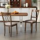 Rustic brown dining chairs with padded seats and hallow backrest, perfect for stylish dining room setups.