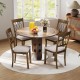 Rustic brown dining chair set with padded seat and curved backrest, perfect for comfortable mealtimes in any dining.