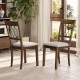 Rustic brown dining chair featuring a stylish hallow back and padded seat, ideal for enhancing any dining experience.