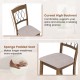 Curved high backrest dining chair with sponge padded seat in rustic brown, perfect for comfortable mealtimes.