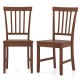 Set of 2 dining chairs with solid rubber wood legs, featuring an elegant design for living room or dining room use.
