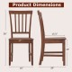 Dimensions of a solid wood dining chair with rubber wood legs, showcasing a 36-inch height and elegant design.