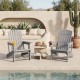 Two gray HDPE Adirondack chairs with cup holders and wood-like texture, perfect for relaxing by the poolside.