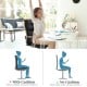 High back chair cushion set in black, shown with and without cushion for adjustable sitting comfort.