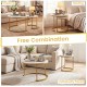 Set of 2 modern round nesting coffee tables with golden frame, perfect for living room or bedroom use.