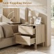 Modern wooden end table with two storage drawers, featuring an anti-toppling device for added stability in any room.