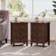 Set of 2 walnut nightstands with 3 drawers each, perfect for storage and enhancing home décor in any room.