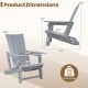 Adirondack chair with a curved backrest and built-in cup holder, made of durable HDPE plastic for outdoor use.