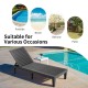 Black outdoor chaise lounge chair with adjustable backrest, perfect for poolside, patio, or garden relaxation.