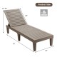 Adjustable brown chaise lounge chair with 5 positions, sturdy construction, perfect for patio or poolside relaxation.