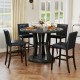 Set of 2 PVC leather bar stools with solid wood legs, featuring a comfortable seat and stable rubber wood frame for.