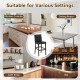 Bar stool with PVC leather upholstery and solid rubber wood legs, ideal for kitchen, café, and bar settings.
