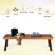 Acacia wood dining bench with solid steel legs, showcasing a natural style for outdoor use and easy cleaning.