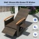 Single patio rattan swivel recliner chair in mix brown PE wicker with adjustable backrest and footrest for outdoor.