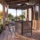 Portable bar height stool with ergonomic seat and footrest, perfect for outdoor gatherings and easy transport.