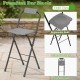 Portable bar height stool with ergonomic seat, sturdy metal frame, and folding design for outdoor gatherings and storage.