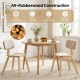 Set of 2 natural rubber wood dining chairs with teddy velvet padded backrest, designed for comfort and stability.