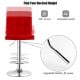 Red PU leather bar stool with adjustable height, 360° swivel, and chrome base, perfect for home or pub use.