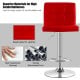 Red PU leather bar stool set with backrest, adjustable height, and chrome base for stylish home or restaurant use.