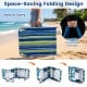Portable turquoise tanning chair set with adjustable backrest, featuring a space-saving folding design for easy.